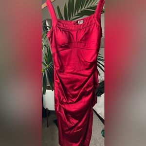 Cache red midi evening dress women’s size 4